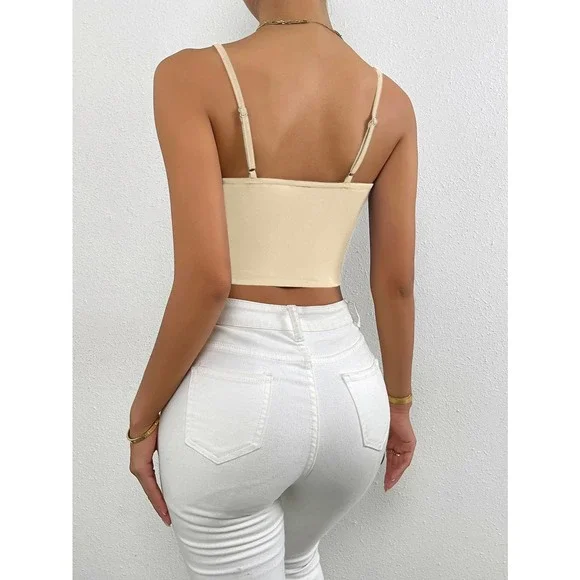 Solid Bustier Crop Cami Top black - Picture 9 of 12